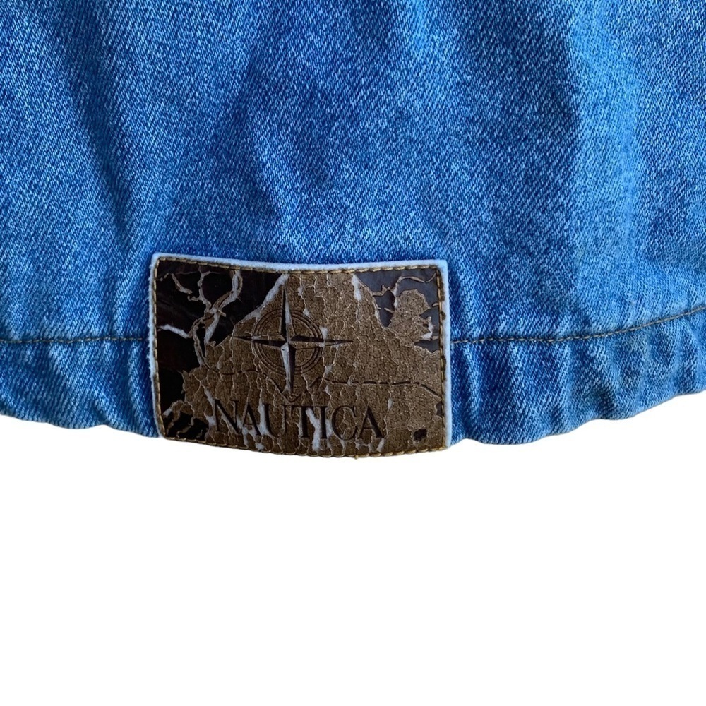 Vintage Nautica Women’s Blue Jean Denim Coat Plaid Liner Small - Picture 7 of 10